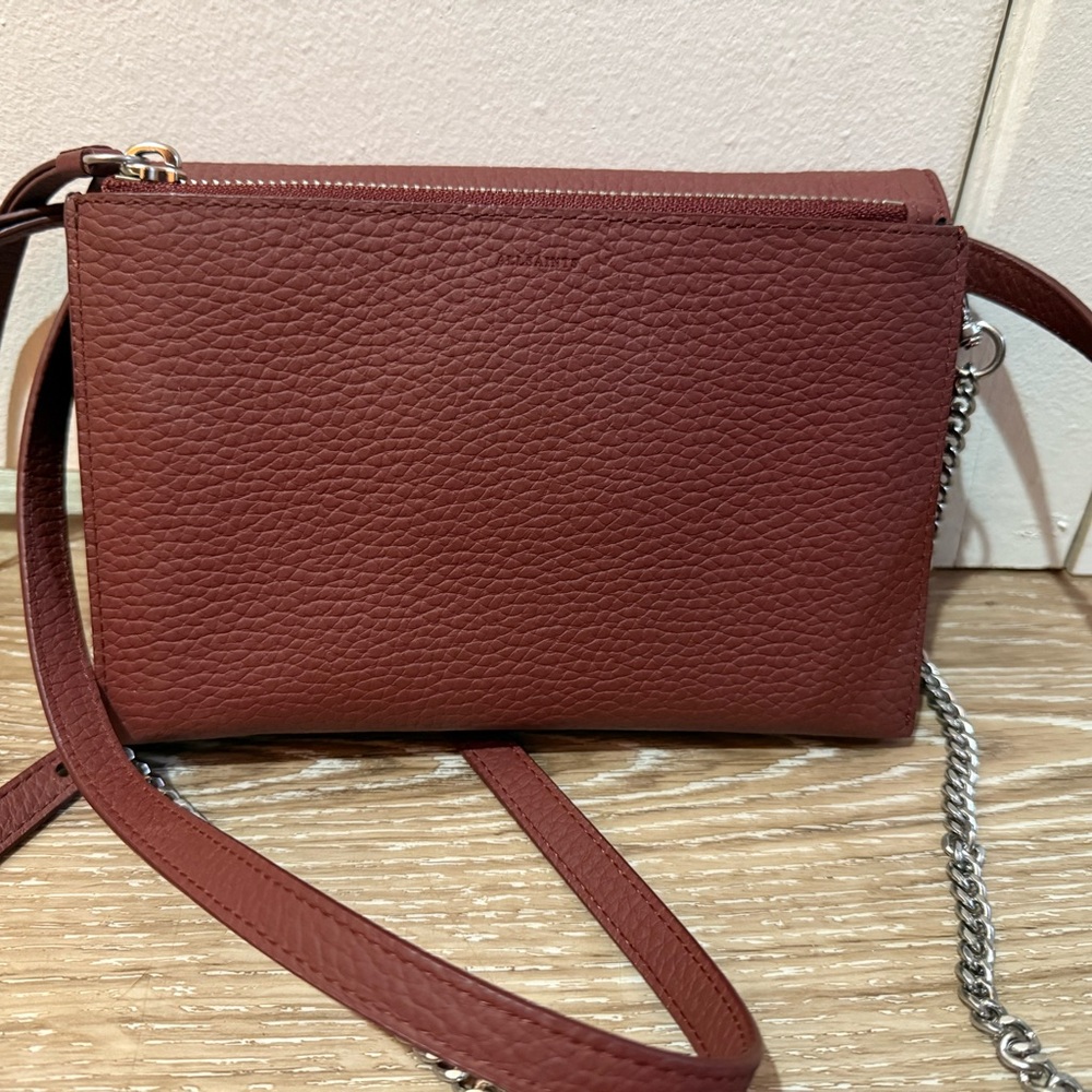 NWOT All Saints Women's Burgundy Crossbody Bag - Picture 13 of 15